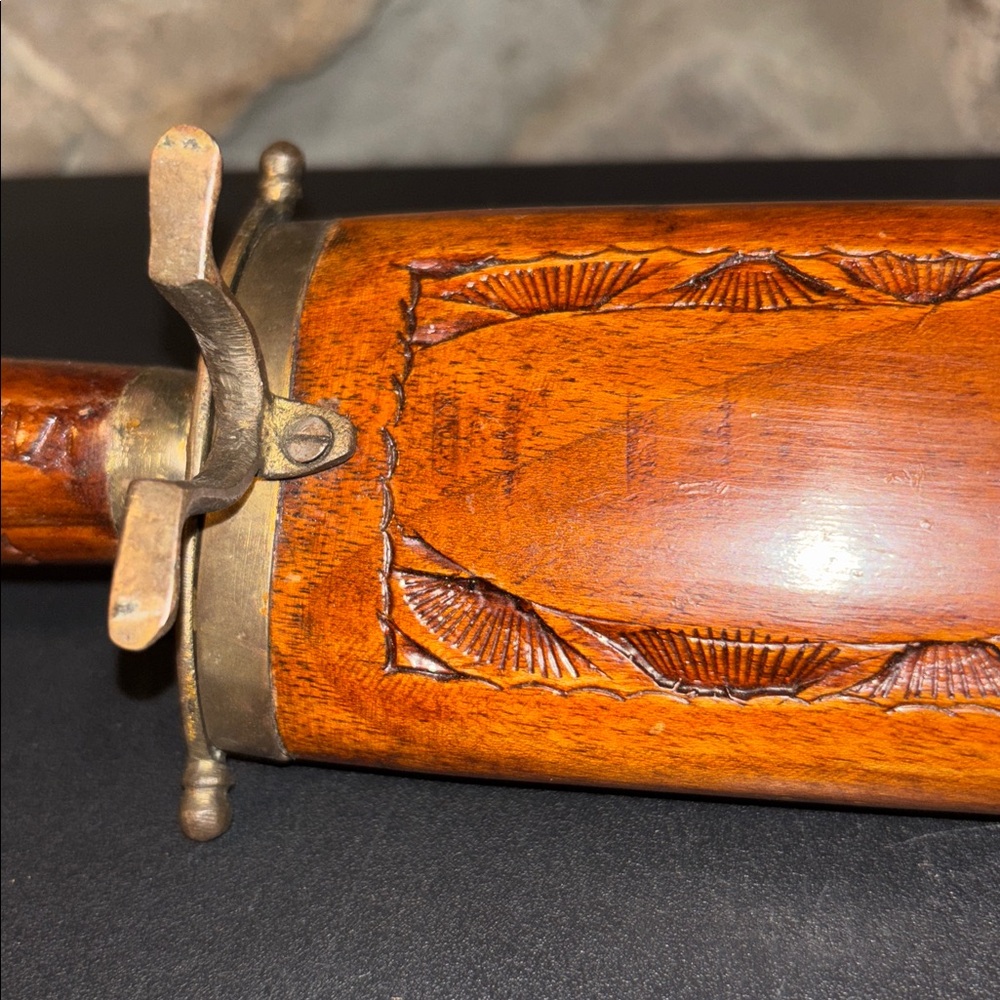 Vintage Ornate Two Piece Carving Set In Wooden Case-Made In India